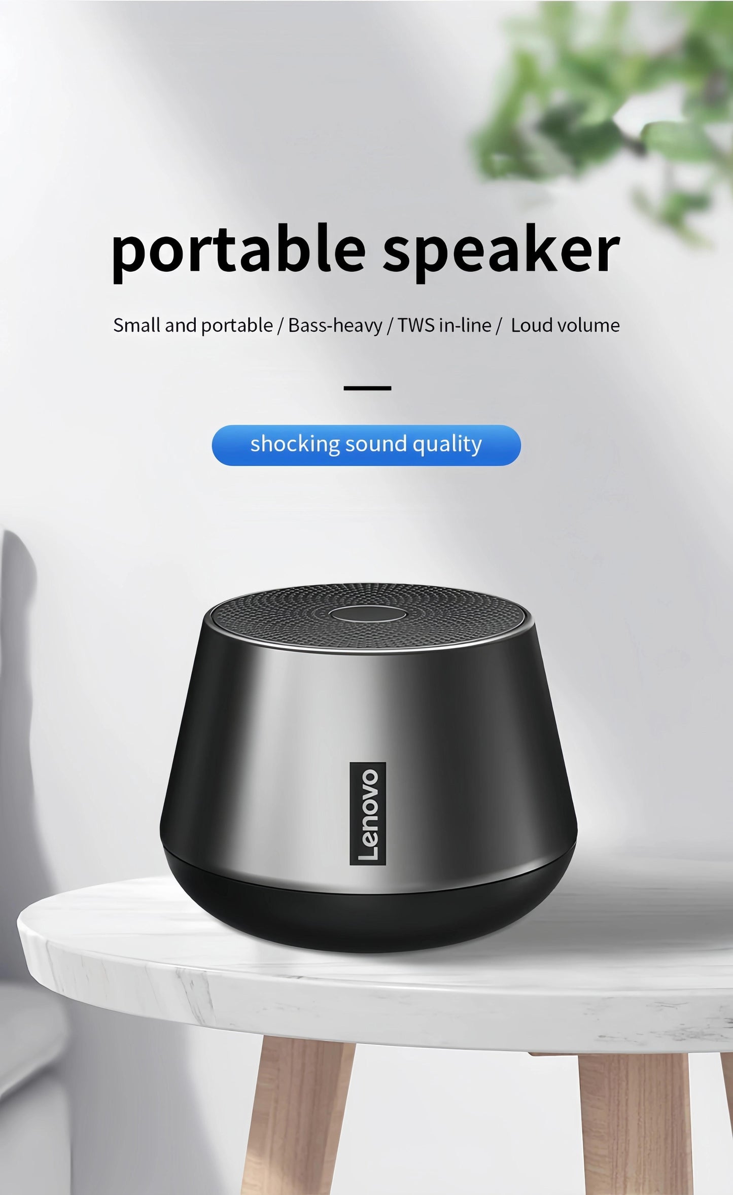 Lenovo K3 Pro | Parlante Bluetooth HiFi con bajos profundos y diseño portátil