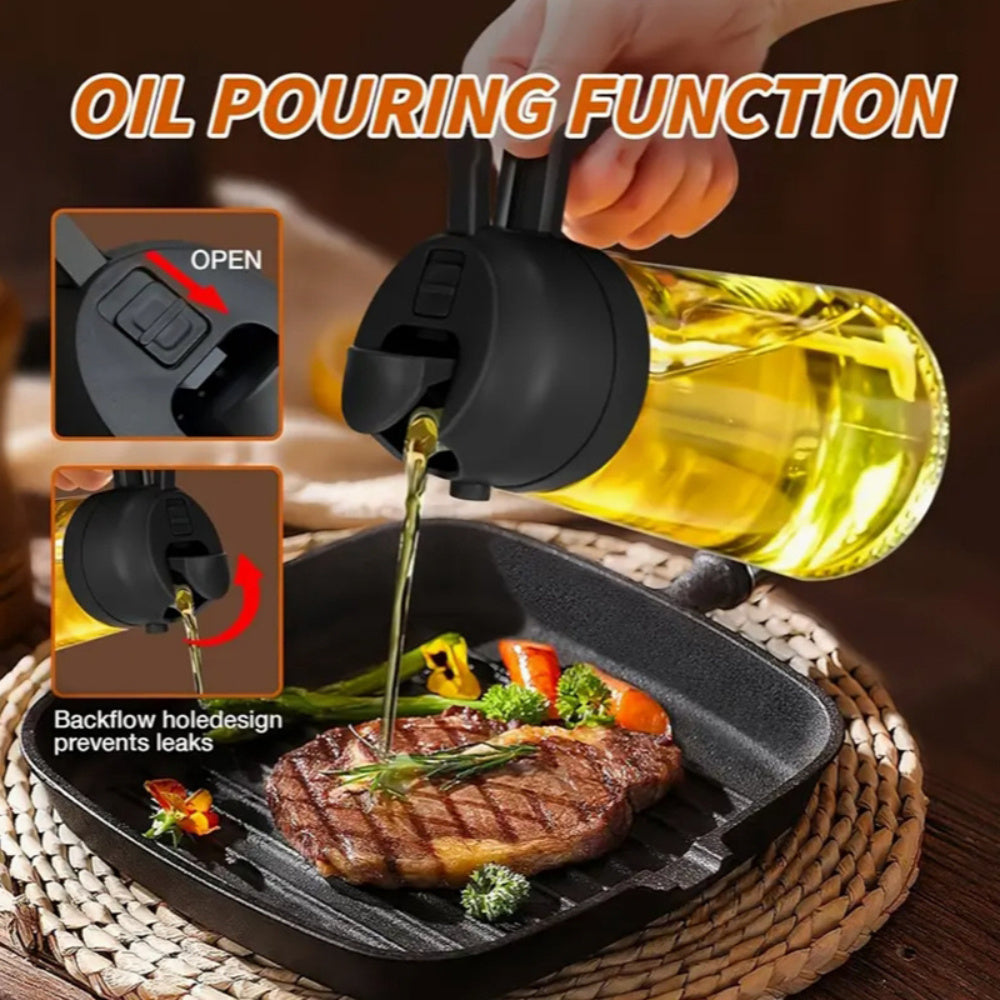 Botella Spray Pulverizador de Aceite – Gran Capacidad, Dos en Uno, Precisión y Antigoteo