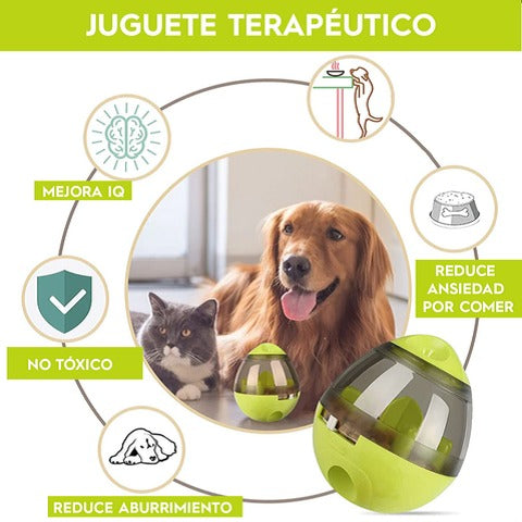 Juguete Interactivo Dispensador de Comida para Perros Antiestrés Ajustable