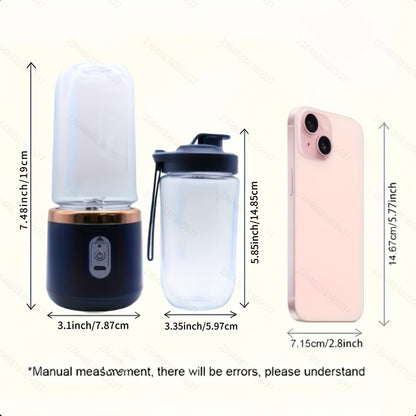 🥤 Licuadora Portátil 2 en 1 Recargable – Vaso Compacto de Grado Alimenticio con 6 Cuchillas de Acero Inoxidable y Carga USB