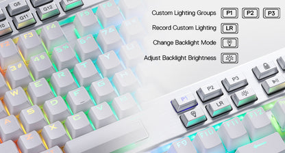 REDRAGON K550 RGB Yama | Teclado Mecánico Gamer con 12 Teclas Macro y Reposamuñecas Ergonómico