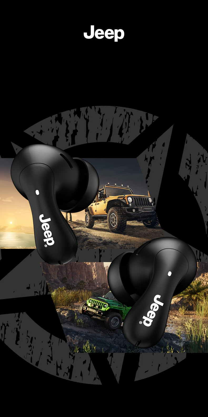 Jeep EW121 TWS | Audífonos Bluetooth con Control Táctil, Sonido HD y Estuche de Carga USB-C – Ideales para Gaming y Música