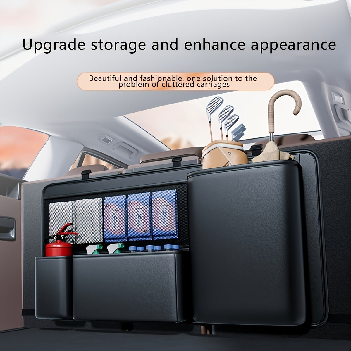 Organizador Grande para Maletero de Auto – F Series, Multifuncional, en Cuero PU