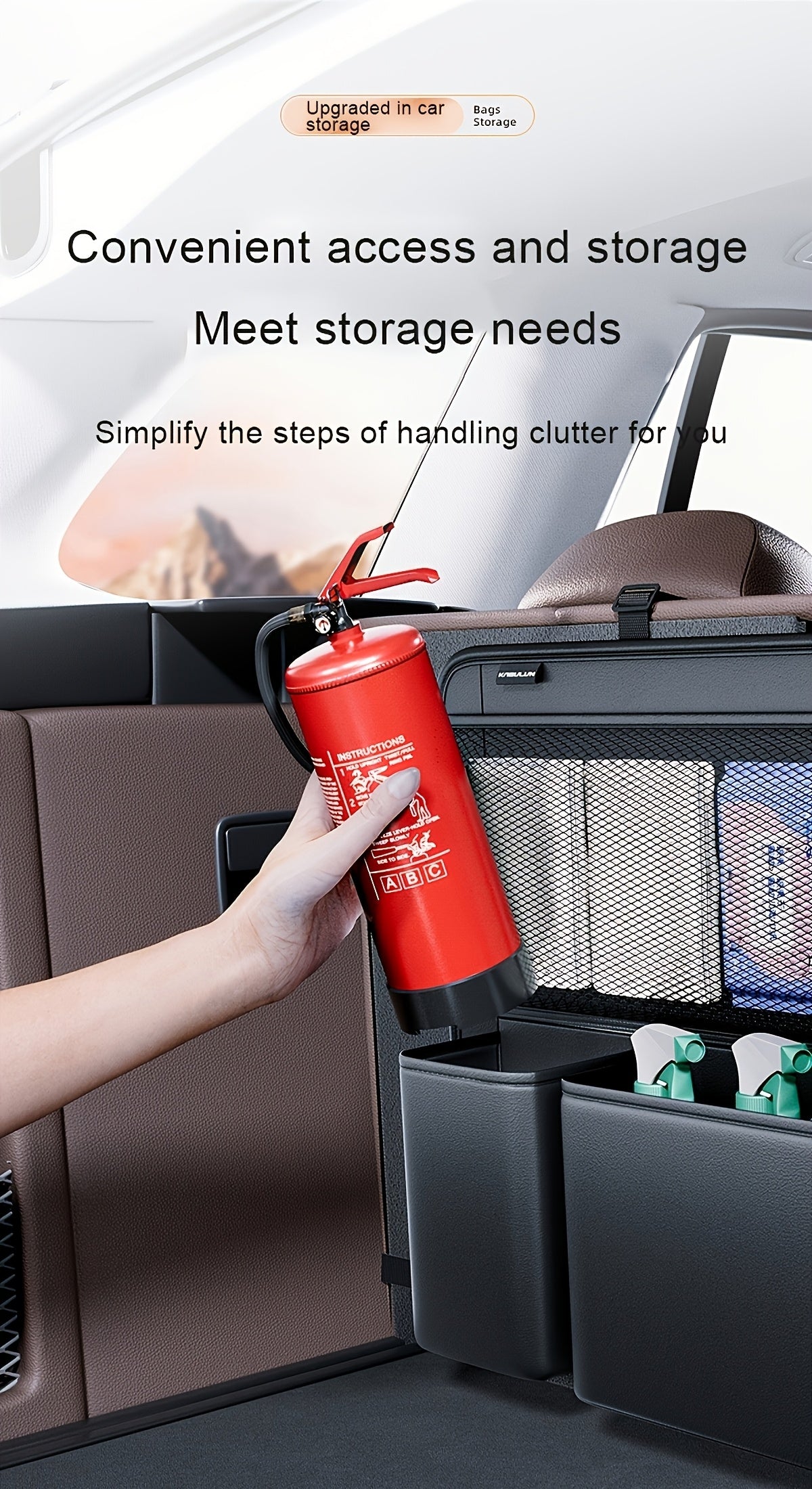 Organizador Grande para Maletero de Auto – F Series, Multifuncional, en Cuero PU