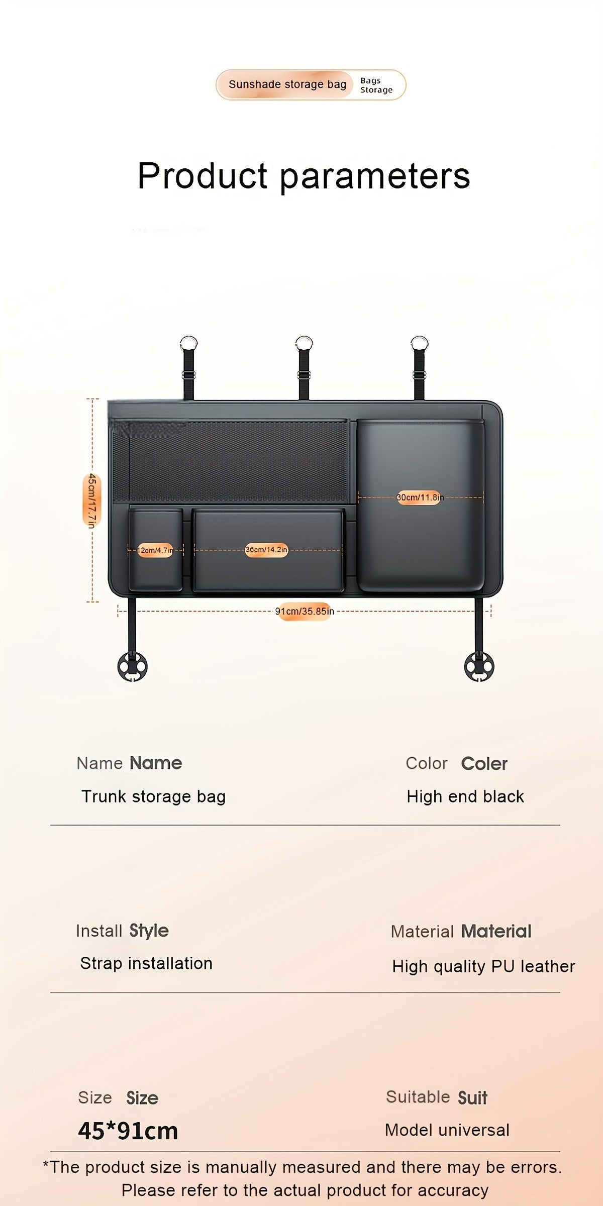 Organizador Grande para Maletero de Auto – F Series, Multifuncional, en Cuero PU