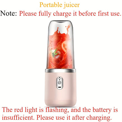 🥤 Licuadora Portátil 2 en 1 Recargable – Vaso Compacto de Grado Alimenticio con 6 Cuchillas de Acero Inoxidable y Carga USB