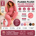 Pijama Plush Mujer Premium 2 Piezas con Capucha y Bolsillo | Colores Surtidos