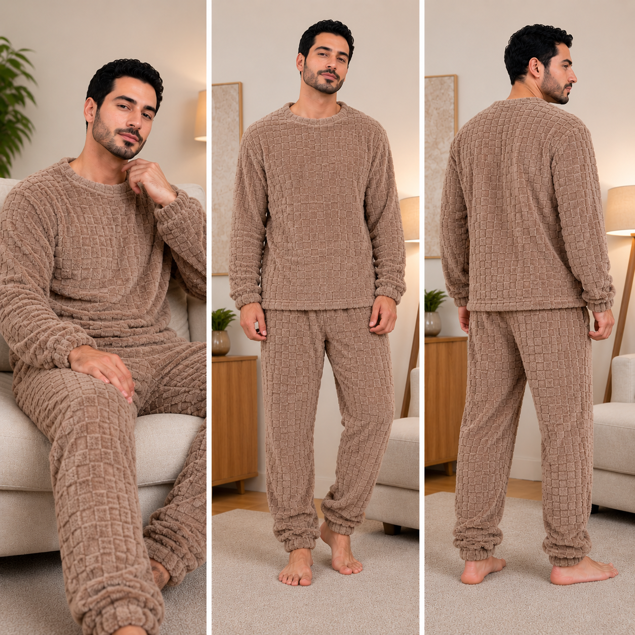 Pijama Polar Hombre Premium 2 Piezas – Máximo Abrigo y Confort para Invierno