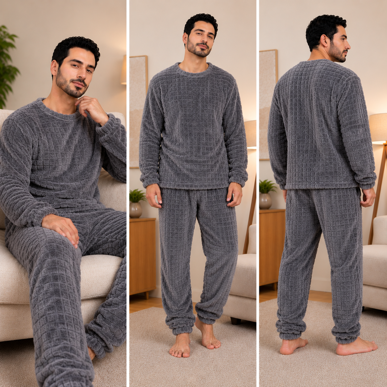 Pijama Polar Hombre Premium 2 Piezas – Máximo Abrigo y Confort para Invierno