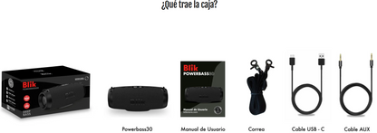 Parlante Bluetooth Portátil Blik Powerbass30 – 30W RMS | 34 Hrs