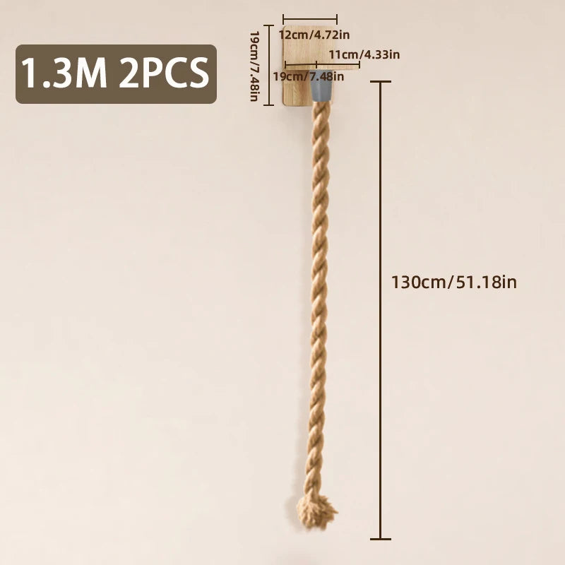Torre de Escalada de Pared para Gatos – Árbol de Cuerda de Sisal Montado en la Pared