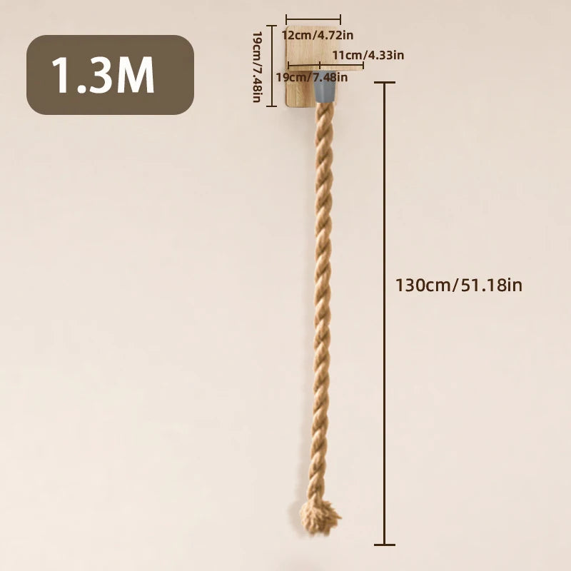 Torre de Escalada de Pared para Gatos – Árbol de Cuerda de Sisal Montado en la Pared