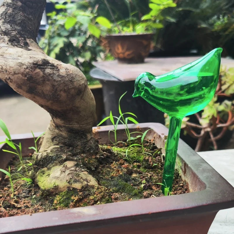 Bombilla Automática de Riego para Plantas – Diseño Fantasía en Forma de Pájaro