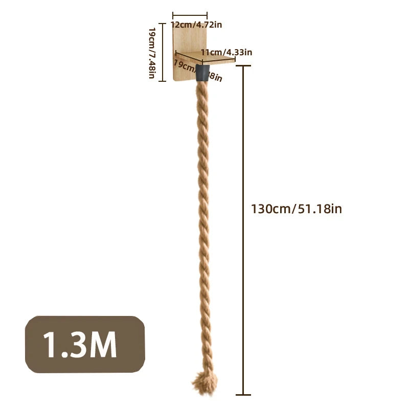 Torre de Escalada de Pared para Gatos – Árbol de Cuerda de Sisal Montado en la Pared