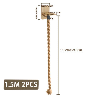 Torre de Escalada de Pared para Gatos – Árbol de Cuerda de Sisal Montado en la Pared