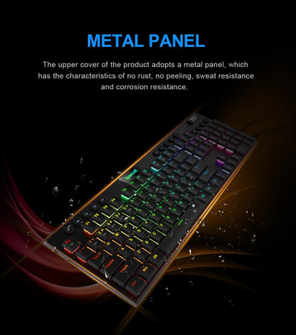 REDRAGON Horus K618 RGB | Teclado Mecánico Gamer Inalámbrico 3 en 1 (Bluetooth 5.0 / USB 2.4 G / Cable USB-C)