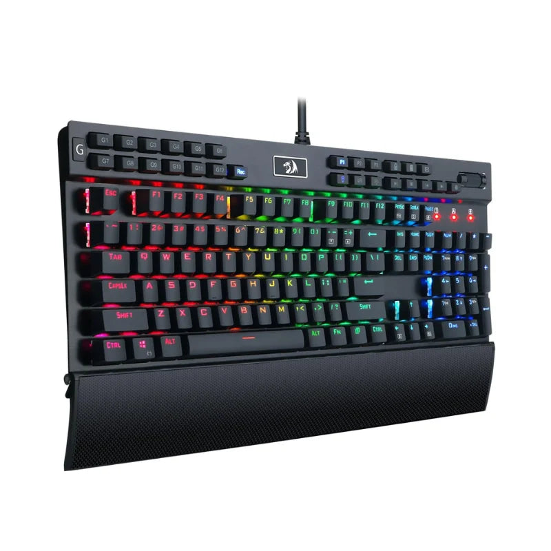 REDRAGON K550 RGB Yama | Teclado Mecánico Gamer con 12 Teclas Macro y Reposamuñecas Ergonómico