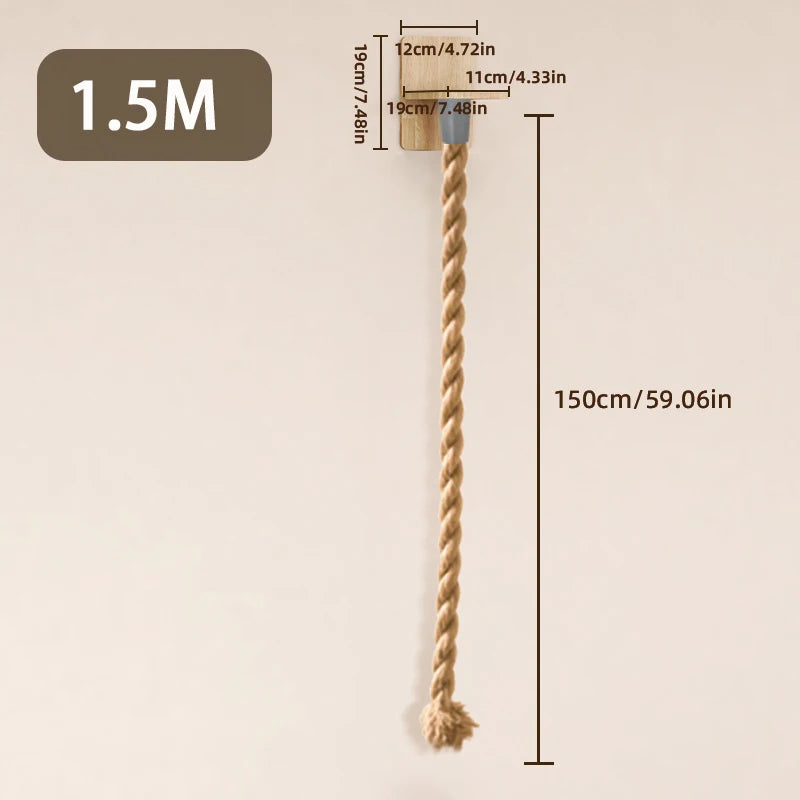 Torre de Escalada de Pared para Gatos – Árbol de Cuerda de Sisal Montado en la Pared