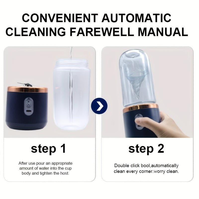 🥤 Licuadora Portátil 2 en 1 Recargable – Vaso Compacto de Grado Alimenticio con 6 Cuchillas de Acero Inoxidable y Carga USB