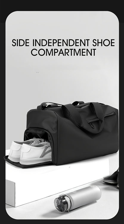 Bolso Deportivo Negro con Compartimento para Zapatos – Resistente y Ergonómico para Entrenamiento y Viajes