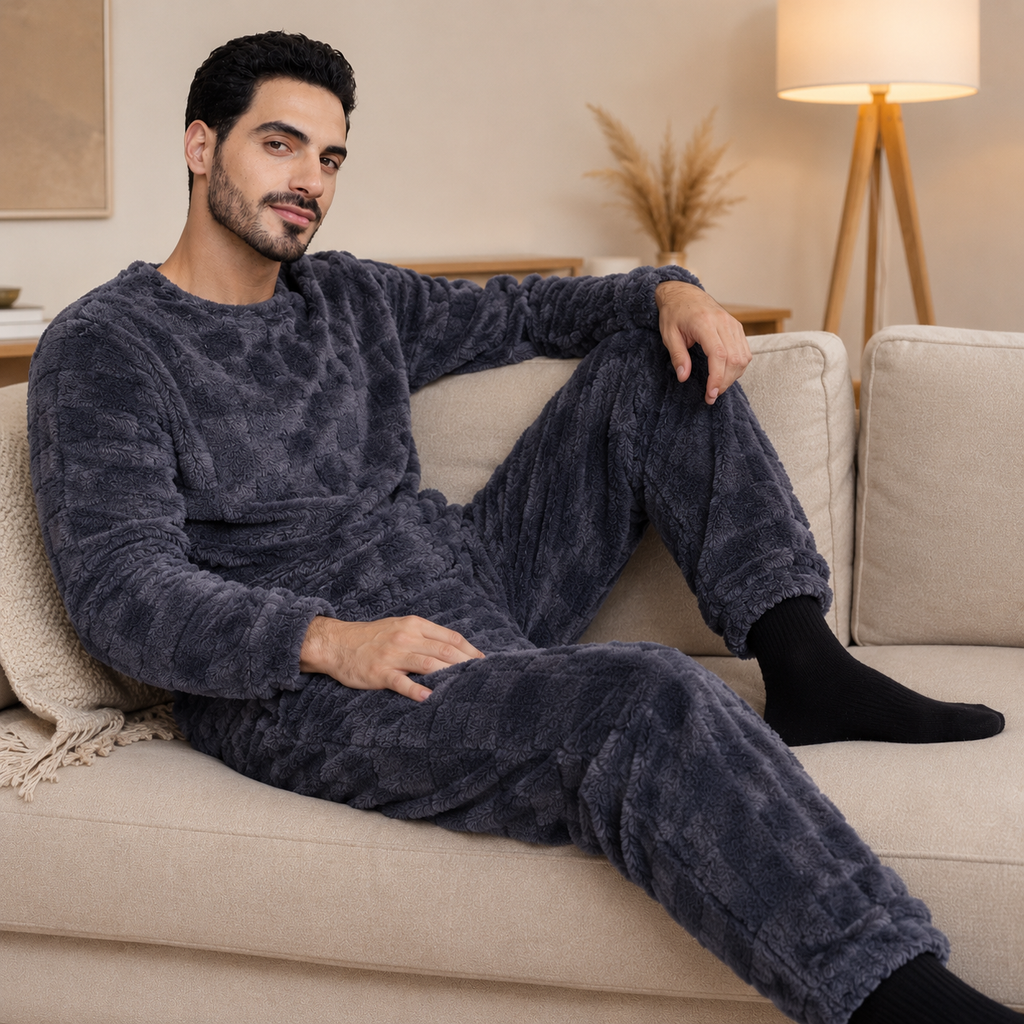Pijama Polar Hombre Premium 2 Piezas – Máximo Abrigo y Confort para Invierno